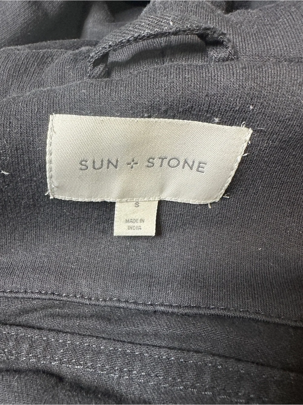 Sun + Stone Black Zip Hoodie